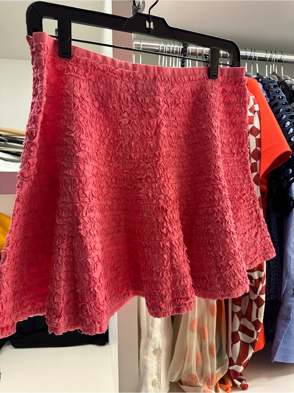 BCBGMaxAzria Pink Textured Mini Skirt